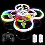 Drone per Bambini RC Drone LED a Colori con Sensore a Infrarossi Azionato a Mano,Drone con Due Batterie,Un Pulsante di ...