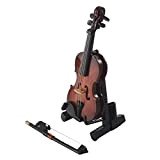 Dropfree Violino Musica Strumento Miniatura Replica Astuccio Set Violino in Miniatura Supporto, Arco e Custodia Decorazione per la casa, 8x3cm