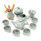 DSFHKUYB Servizio da tè Kung Fu in Ceramica Cinese con Vassoio da tè E Piccoli Strumenti da tè, Servizio da ...