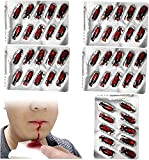 Duyifan 50pcs Fake Blood Capsules, Halloween Fake Blood Capsule Pills, Horror Funny Joke Prank Trick Artificial Fake Edible Blood Capsule ...