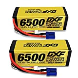 DXF 2 pz 4S 14.8V 6500mAh 100C RC LiPo Battery Hard Case EC5 Connector for RC 1/8 Buggy Truggy Car