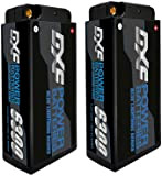 DXF 2S Lipo Batteria 6300mAh 7.6V Alta Tensione 130C 2S2P Racing Series Shorty Black Lipo Battery HardCase