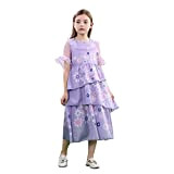 Dzorim Encant Costume Isabella Costume Principessa Ragazze Isabela Vestito Cosplay per Bambini (150, Purple)