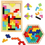 EACHHAHA 2 pezzi Legno Tangram Set | giochi Montessori | per bambini 3 4 5 6 anni | giocattoli di ...