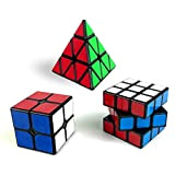 EACHHAHA 3 pezzi Cubo di Magico set,Speed Cube 3x3 Cubo Magico 2x2 Cubo di Piramide,Fluidità professionale,Elevata tolleranza ai guasti,Adatto per ...