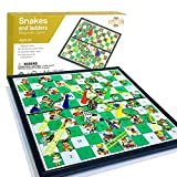 EACHHAHA Traditional Enhance Magnetic Snakes And Ladders Set - Classic Portable Family Board Game for Kids & Adults (Standard 10 ...