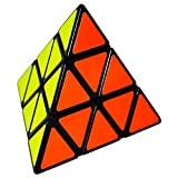 EASEHOME Piramide Cubo Magico Speed Puzzle Cube, Pyramid Pyraminx Magic Cube con PVC Adesivo per Bambini e Adulti, Nero