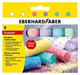 Eberhard Faber 526504 - Pastelli Street in 6 colori brillanti con effetto glitter, in astuccio di cartone, per dipingere in ...