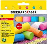 Eberhard Faber 526505 - Gessetti da pittura in 6 colori fluorescenti, in astuccio di cartone, gesso per il divertimento colorato ...