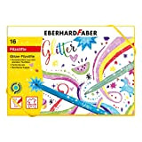 Eberhard Faber 551016 - Pennarelli glitterati in 16 colori vivaci, spessore mina 3 mm, lavabili, in cartone rigido, per disegnare, ...