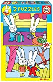Educa-2x20 Coniglio Simon Le Lapin Educa-Simón El Conejo. 2 Puzzles Infantiles de 20 piezas. +3 Años. Ref. 18890, Multicolore