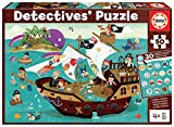 Educa - Detectives' puzzle. Nave Pirata. Puzzle Bambini 50 pezzi. Monta il puzzle e trova i 30 ojjetti persi. +4 ...