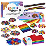 edukit Crafting Bumper Pack; 700 Pieces, Including Pipe Cleaners, Pom Poms, Sticky Gems, Googly Eyes, Foam Sheets, Feathers, Tissue and ...
