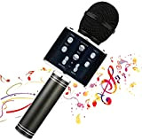 EEM Microfono Karaok Wireless, Macchina per Karaoke con Altoparlante Portatile 4 in 1 Portatile Bluetooth, Lettore KTV Domestico con Funzione ...