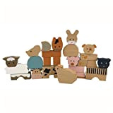 Egmont Toys Animali Set di costruzione con blocchi di legno, motivo fattoria, bambine da 12 mesi, multicolore (511113)