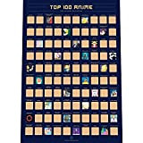 Enno Vatti 100 Anime Poster da Grattare - I Migliori Anime Giapponesi di Tutti i Tempi (42 x 59.4 cm)