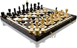 ENORME 50 cm / 20 pollici più grande set di scacchi in legno e gioco di dama / dama, gioco ...