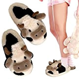 Eolaks Pantofole di Mucca per Le Donne,Pantofole Soffici Animali da Donna Adorabili | Indoor Fuzzy Warm Memory Foam Peluche Scarpe ...