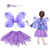 EQLEF Costume Farfalla, vestito da tutu Set di ali di farfalla Costume da principessa fata viola per ragazze Dress Up ...