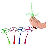 EQLEF Twisty Pull String Dischi Volanti Spinning Flying Helicopters Giocattoli educativi Giocattolo per Bambini Stile Casuale, Colore Casuale (10 Pezzi)