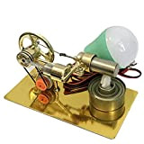 ERTY Motore Stirling - Kit motore in metallo con generatore di lampadina, giocattolo per la fisica, regalo per studenti, adulti, ...