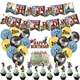 ETTBC The Legend of Zelda Birthday Party Decoration Balloon Set Zelda Game Theme Pull Flag Cake Insert Card Decoration