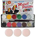 Eulenspiegel 212202 - Palette di Trucchi con 10 Colori opachi, 2 Glitterati e 2 pennelli