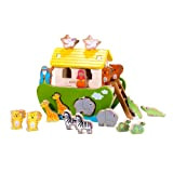 Everearth Noah's Ark Sorting and Sticking EE32686 Set di giocattoli in legno per bambini dai 24 mesi in su, colore ...