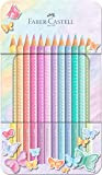 Faber-Castell 201910 - Pastelli colorati Sparkle Pastell, confezione da 12 pezzi