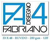 Fabriano F4 05000797, Album da Disegno, Formato 33 x 48 cm, Fogli Ruvidi, Grammatura 200gr/m2, 20 Fogli