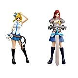 FAIRY CODA Anime Figura Lucy Heartfilia + Erza Scarlet PVC Figure da collezione Modello Personaggio Statua Giocattoli Desktop Ornamenti
