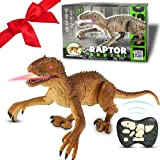 FARANSIA® Giocattolo dinosauro per bambini, T-Rex radiocomandato con controller di controllo, rumore di dinosauro, movimenti realistici, robot articolato, idea regalo ...