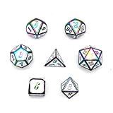 Fasizi Set di dadi in metallo DND Game poliedrico in metallo massiccio D&D Set di dadi con borsa portaoggetti e ...
