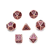 Fasizi Set di dadi poliedrici in metallo con borsa nera per giochi di ruolo, dungeon e draghi, insegnamento matematico D&D ...