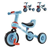 FAYDUDU 4 in 1 Triciclo Bambini 1 Anno Bicicletta Senza Pedali 2 Anni Triciclo Senza Pedali Bambini Triciclo per Bambini ...