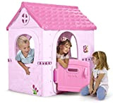 FEBER- Fantasy House Rosa, casetta per bambini con porta apribile, per giocare in casa o all'aperto, multicolore, resistente e facile ...