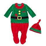 FENICAL tutina per neonato sveglia in peluche elfo natalizio per bambini bambino per festa di natale