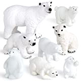 FEPITO 8 Pezzi Inverno realistica Polar Bear Animal Figure Miniatura Figure Figurine Giocattolo Mini di Natale per Natale Fai da ...