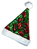 Festartikel Müller Cappello di Babbo Natale per adulti con paillettes reversibili, rosso e verde, 410.434.00