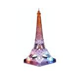 FGH QPLKKMOI di Cristallo di Puzzle 3D, Torre Eiffel - Night Edition, Easy Click Tecnologia Mezzi Pezzi Si incastrano Perfettamente
