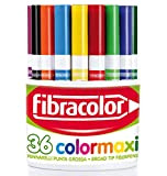 Fibracolor Colormaxi barattolo 36 pennarelli punta grossa conica superlavabili