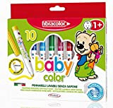 FIBRACOLOR Pennarelli Baby Color Fibracolor, confezione 10 colori, superlavabili solo con acqua