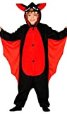Fiestas Guirca Costume Pigiama Pipistrello Nero e Rosso Bambino Bambina Taglia 5-6 Anni