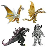 Figure di Godzilla - TNMV 4 PCS Ornamenti Godzilla Decorazione,Giocattoli Dinosauri Set,Vestito di compleanno,Toy Ornamenti Per Desktop Regalo Festa dei ...