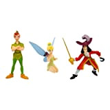 Figure Disney Bullyland - Set di Peter Pan che comprende: Peter Pan, Capitan Uncino e Campanellino - Senza PVC Mettere ...