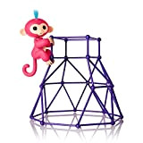 Fingerlings Aimee 3732 - Set da gioco interattivo con torre e scimmietta, colore: Rosso con capelli blu