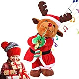 Firulab Peluche Pupazzo di Neve - Alce di Natale Peluche con Sax per Bambini - Animato Che Cammina ballando cantando ...