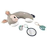 Fisher-Price - Cuscino Dolce Cerbiatto, cuscino giocattolo per neonati con 3 giocattoli per attività sensoriali, Giocattolo per Bambini 3+ Mesi, ...