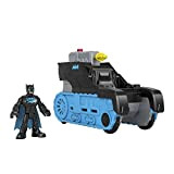 Fisher-Price Imaginext-GVW26 DC Super Friends Carro Armato Bat-Tech Nero e Azzurro con Missili, Veicolo a Spinta con Personaggio di Batman ...