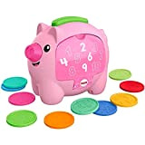 Fisher-Price Laugh & Learn Count & Rumble Piggy Bank, giocattolo musicale per bambini con divertente azione in movimento, GJC68